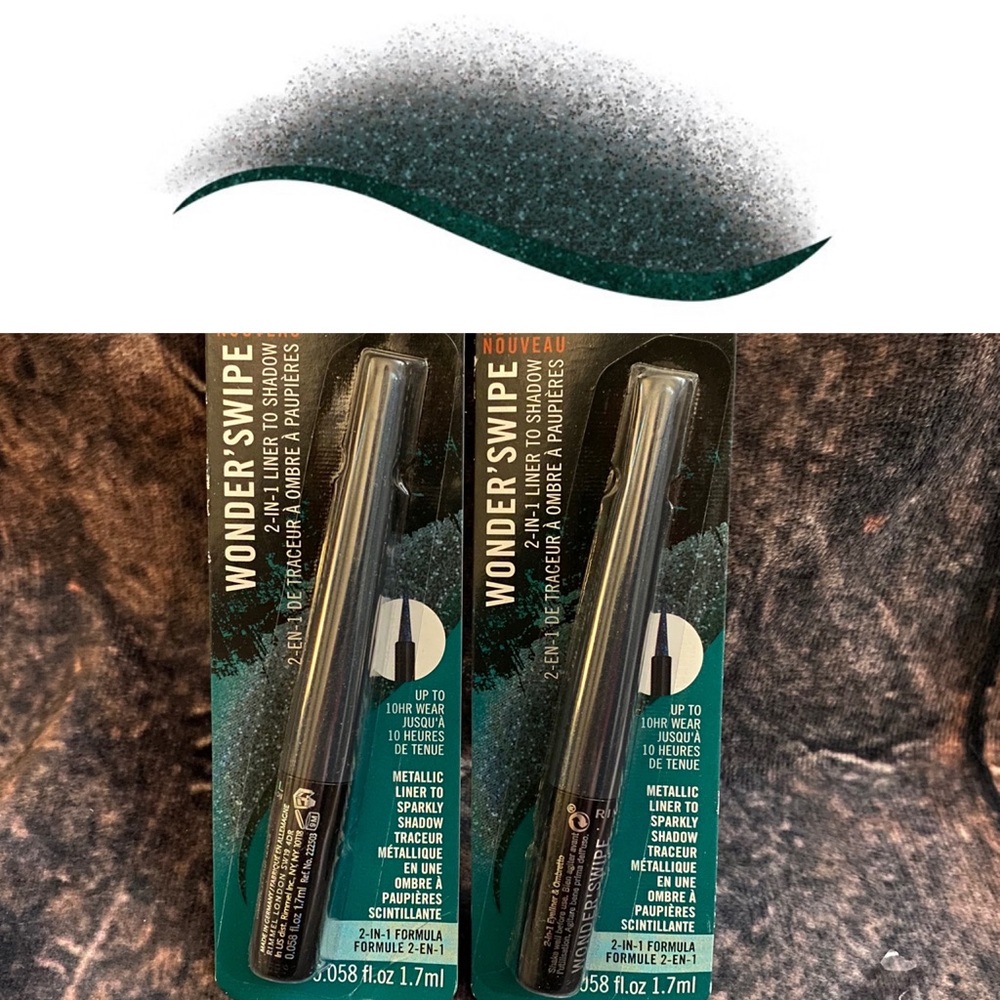 Metallic Sparkly Green 2-in-1 Liner To Shadow -2 Packs-Perfect for 🎄 Christmas